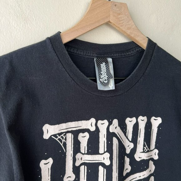 Johnny Cupcakes Johnny Bones Halloween Black Graphic T-shirt - Picture 4 of 11